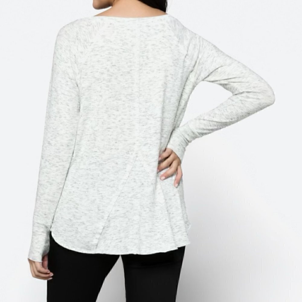 Michael Stars Brushed Knit Top Off White Size M EUC - Picture 2 of 4